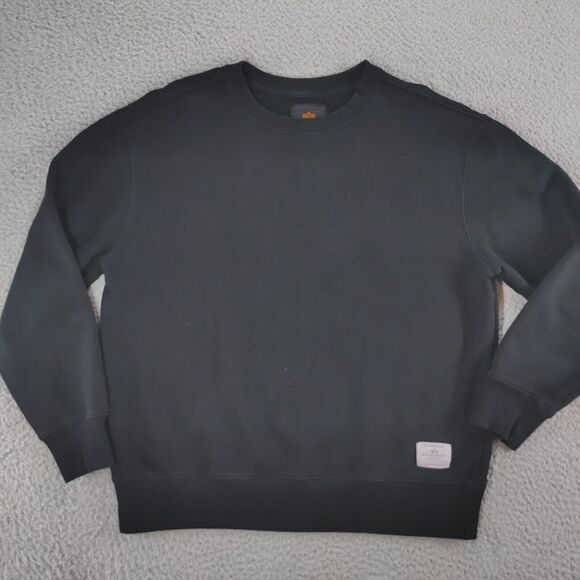 Alpha Industries Other - Alpha Industries Sweatshirt Mens Medium Black Plain Basic Military Crew Sweater